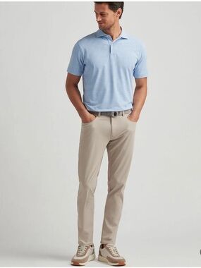 Peter Millar Crown Crafted Bingham Performance Golf 5-Pocket Pants Khaki 40X30